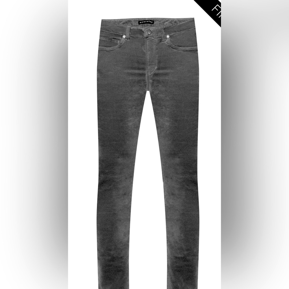 NWT NEW Monfrere Greyson Skinny Velvet Stirling Pants